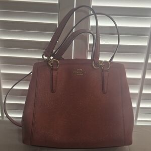 Coach Maroon Leather Shoulder Bag with Gold Accents FINAL OFFER BUY NOW